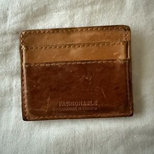 Able Tan and Brown Leather Card Holder